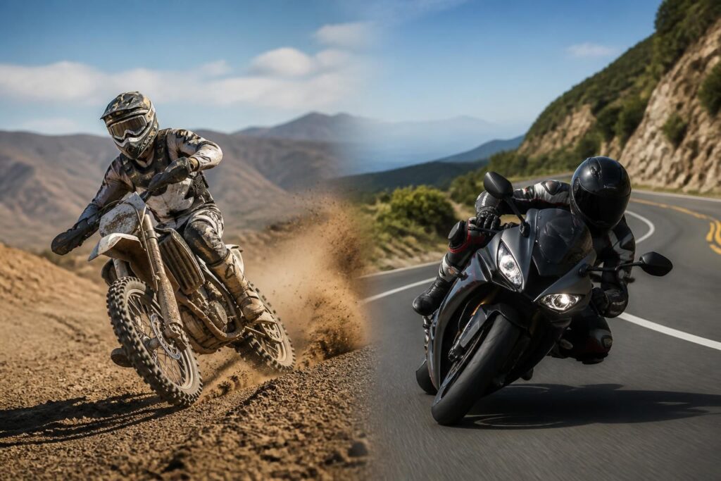 découvrez les principales différences de pilotage entre le cross et la moto de route pour une transition en toute sécurité et performance.