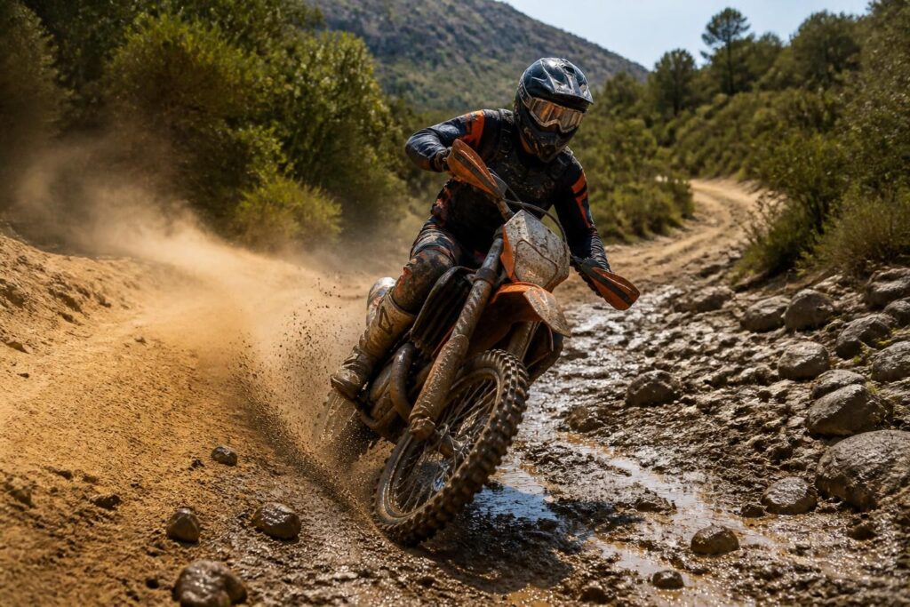 découvrez comment adapter votre style de conduite aux différents terrains comme le sable, la boue et les cailloux pour optimiser votre performance et votre sécurité.