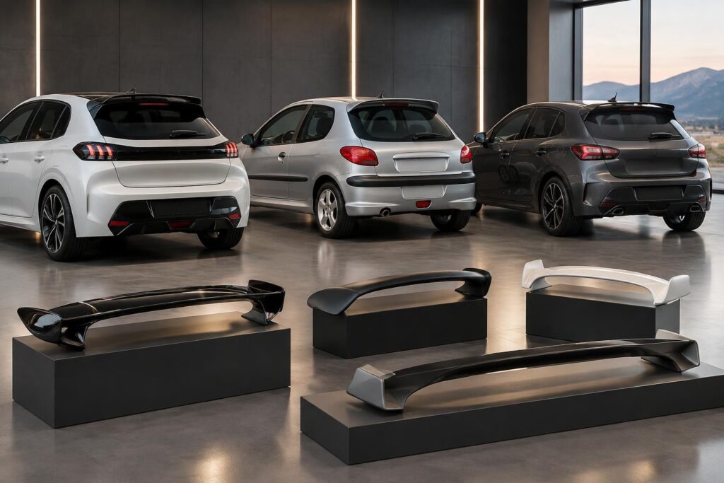 découvrez notre sélection de becquets pour peugeot 208, peugeot 206 et modèles universels : styles variés, compatibilité et conseils pour personnaliser votre voiture.