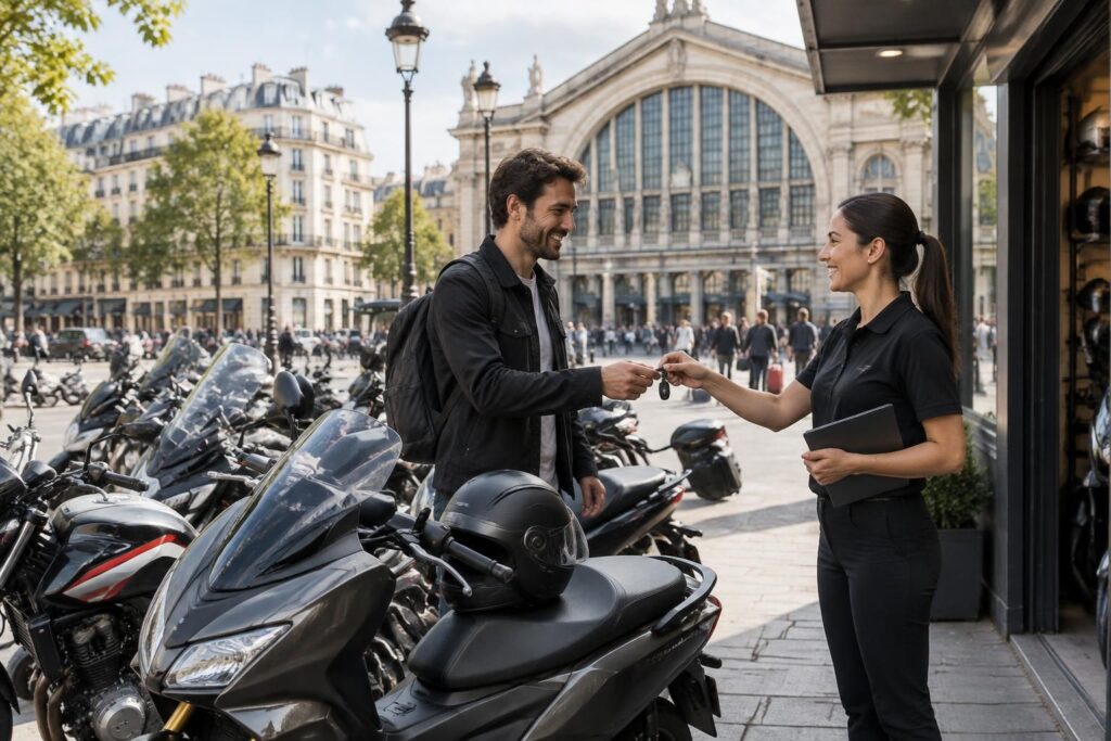 Location moto Paris : offres économiques et services près des gares